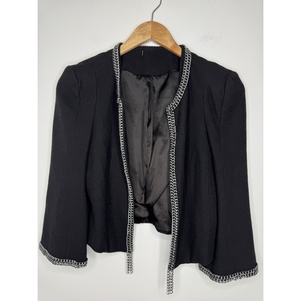 Women's Tweed Blazer  Wool Blend with Chains